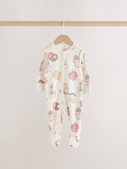 Pink Brunch Two Way Zip Baby Sleepsuit 3 Pack (0mths-3yrs) - Image 4 of 13