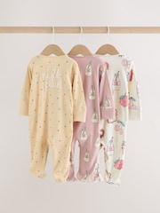 Pink Brunch Two Way Zip Baby Sleepsuit 3 Pack (0mths-3yrs) - Image 5 of 13