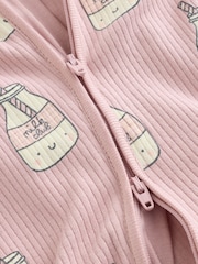 Pink Brunch Two Way Zip Baby Sleepsuit 3 Pack (0mths-3yrs) - Image 9 of 13