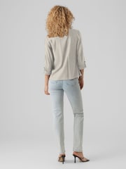 VERO MODA Cream Linen Blend 3/4 Sleeve Blazer - Image 2 of 4