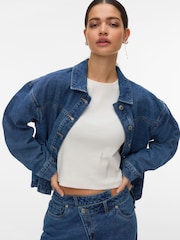 Dunkelblau - VERO MODA Langarm Denim Shacket - Bild 4 von 7