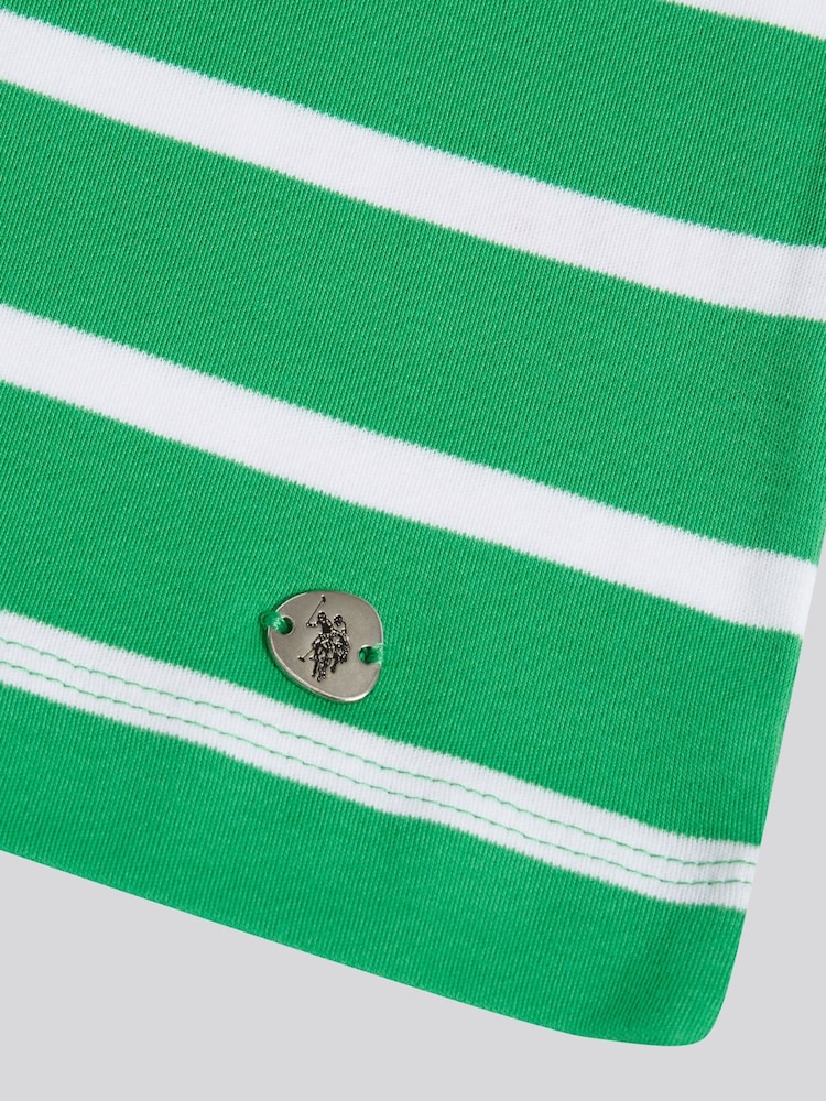 U.S. Polo Assn. Green Gradient Stripe Boatneck T-Shirt - Image 3 of 3