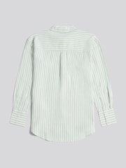 U.S. Polo Assn Green Linen Blend Loose Fit Stripe Shirt - Image 8 of 9