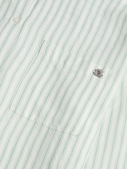 U.S. Polo Assn Green Linen Blend Loose Fit Stripe Shirt - Image 9 of 9