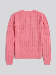 U.S. Polo Assn. Bubblegum V-Neck Cable Knit Jumper - Image 7 of 8