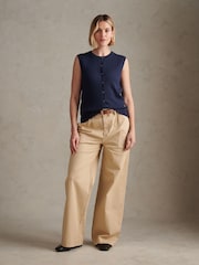 U.S. Polo Assn Blue Sleeveless Cable Knit Cardigan - Image 3 of 8