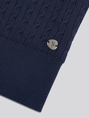 U.S. Polo Assn Blue Sleeveless Cable Knit Cardigan - Image 8 of 8