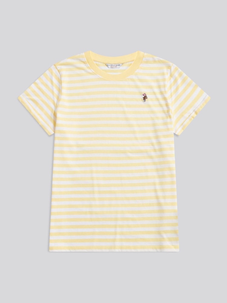 黃色 - U.S. Polo Assn. Stripe Crew Neck T-Shirt - 圖片 1/3