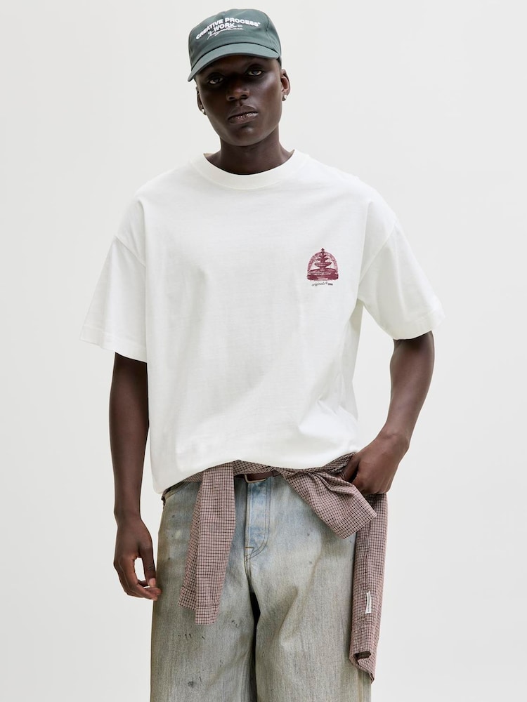 לבן - JACK & JONES Back Print T-Shirt - תמונה 1 מתוך 7 לבן - JACK & JONES Back Print T-Shirt - תמונה 1 מתוך 7