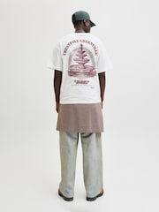 לבן - JACK & JONES Back Print T-Shirt - תמונה 3 מתוך 7