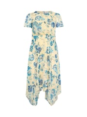 Gelb - Yours Curve London Geblümtes Kleid mit Zipfelsaum - Bild 5 von 5