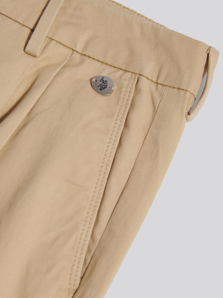U.S. Polo Assn. Natural Full Length Wide Leg Trousers - Image 7 of 7