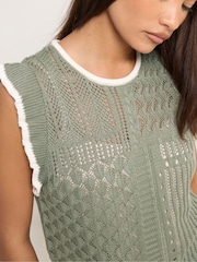 لون طبيعي - PixieGirl Petite Frill Shoulder Tank Top - Image 4 of 5