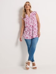 Yours Curve Pink Pintuck Blouse - Image 2 of 5
