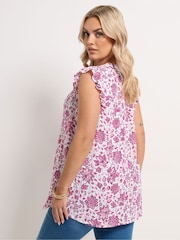 Yours Curve Pink Pintuck Blouse - Image 3 of 5