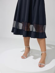 Yours Curve London Mesh Insert Cold Shoulder Skater Dress - Image 5 of 6