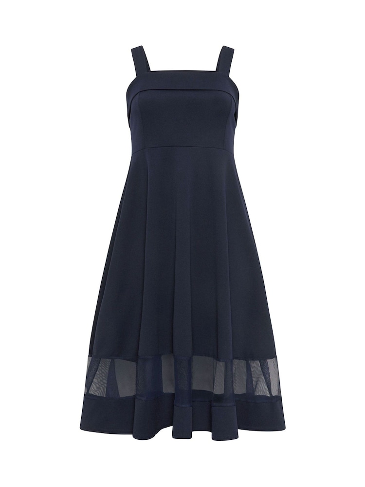 Yours Curve London Mesh Insert Cold Shoulder Skater Dress - Image 6 of 6