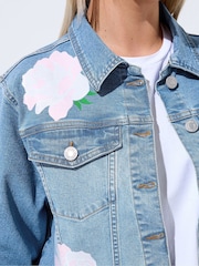 Yours Curve Blue Limited Rose Printed Jacket - Image 5 of 6