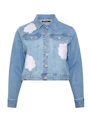 Yours Curve Blue Limited Rose Printed Jacket - Image 6 of 6