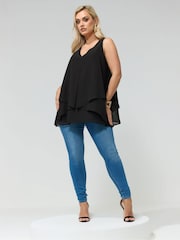 Černý - Yours Curve London Layered Blouse - Obrázek 2 z 5