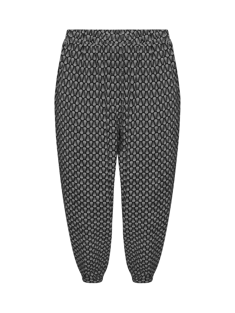 Yours Curve Abstrakte Cropped Harems-Jogginghosen - Bild 5 von 5