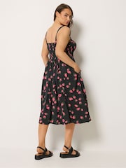 Yours Curve Black Strappy Channel Waist Midaxi Dress - Image 4 of 6