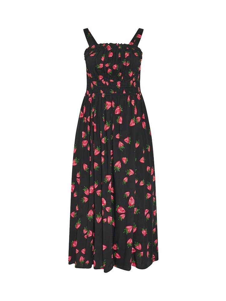 Yours Curve Black Strappy Channel Waist Midaxi Dress - Image 6 of 6