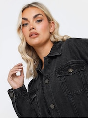 Yours Curve Black Oversized Jacket - Image 4 of 5