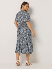 Yours Curve Black Half Placket Dress - Image 3 of 5