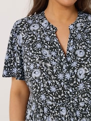 Yours Curve Black Half Placket Dress - Image 4 of 5