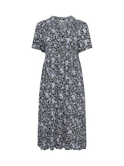 Yours Curve Black Half Placket Dress - Image 5 of 5