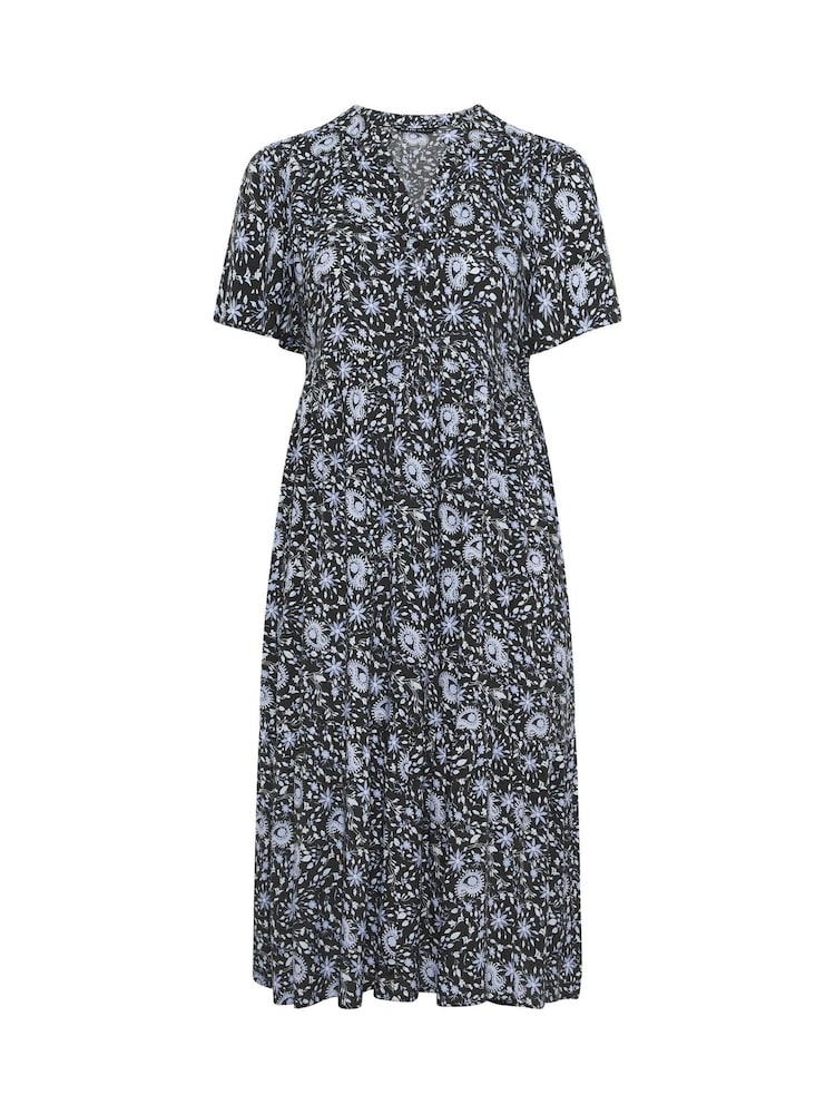 Yours Curve Black Half Placket Dress - Image 5 of 5