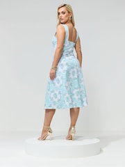 Yours Curve White London Square Neck Skater Dress - Image 3 of 5