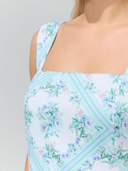 Yours Curve White London Square Neck Skater Dress - Image 4 of 5