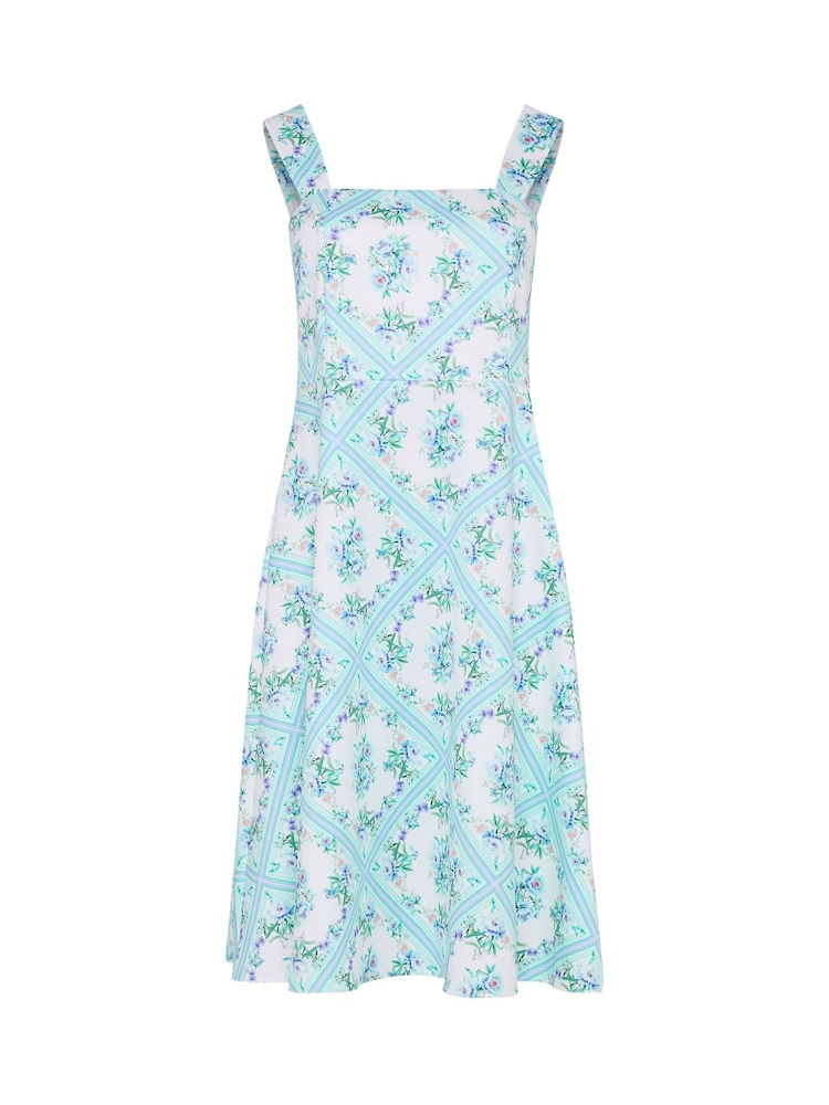 Yours Curve White London Square Neck Skater Dress - Image 5 of 5