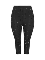 Yours Curve Black Cropped Leggings 2 Pack - Image 2 of 8