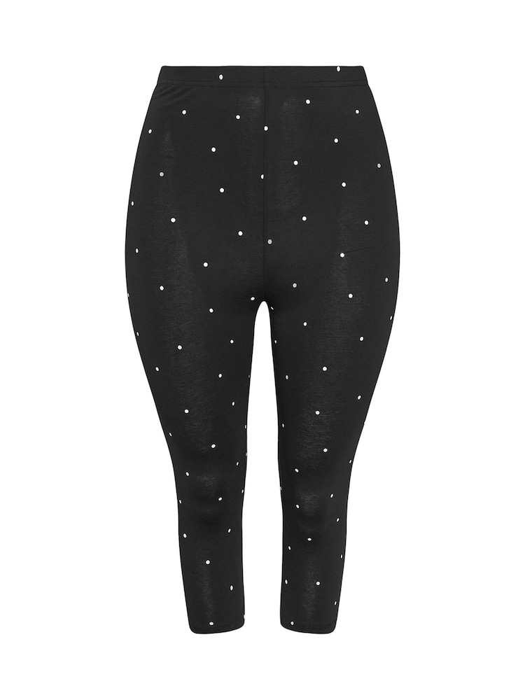 Yours Curve Black Cropped Leggings 2 Pack - Image 2 of 8