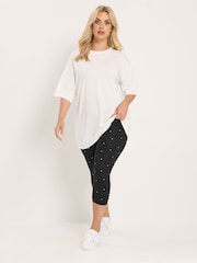 Yours Curve Black Cropped Leggings 2 Pack - Image 4 of 8