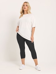 Yours Curve Black Cropped Leggings 2 Pack - Image 5 of 8