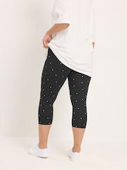 Yours Curve Black Cropped Leggings 2 Pack - Image 7 of 8