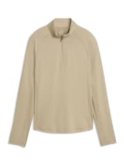 Puma Brown YOU-V Solid Quarter-Zip Golf T-Shirt - Image 1 of 2