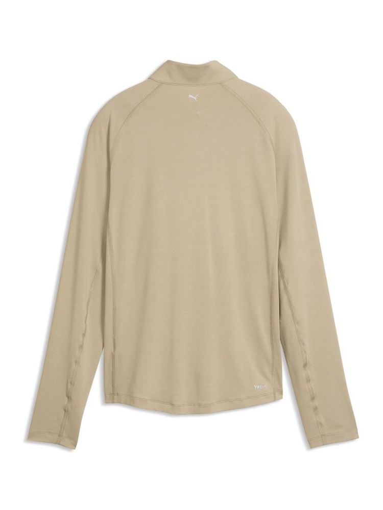 Puma Brown YOU-V Solid Quarter-Zip Golf T-Shirt - Image 2 of 2 Puma Brown YOU-V Solid Quarter-Zip Golf T-Shirt - Image 2 of 2