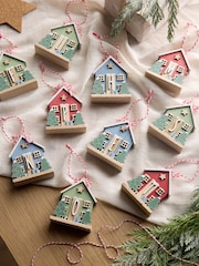 Set of 2 Red Monogram House Baubles - Image 1 of 7