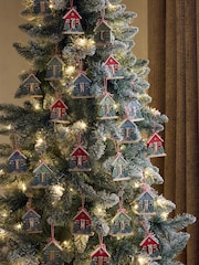 Set of 2 Red Monogram House Baubles - Image 2 of 7