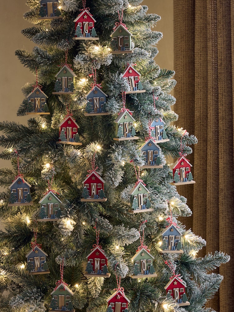 Set of 2 Red Monogram House Baubles - Image 2 of 7 Set of 2 Red Monogram House Baubles - Image 2 of 7