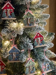 Set of 2 Red Monogram House Baubles - Image 3 of 7
