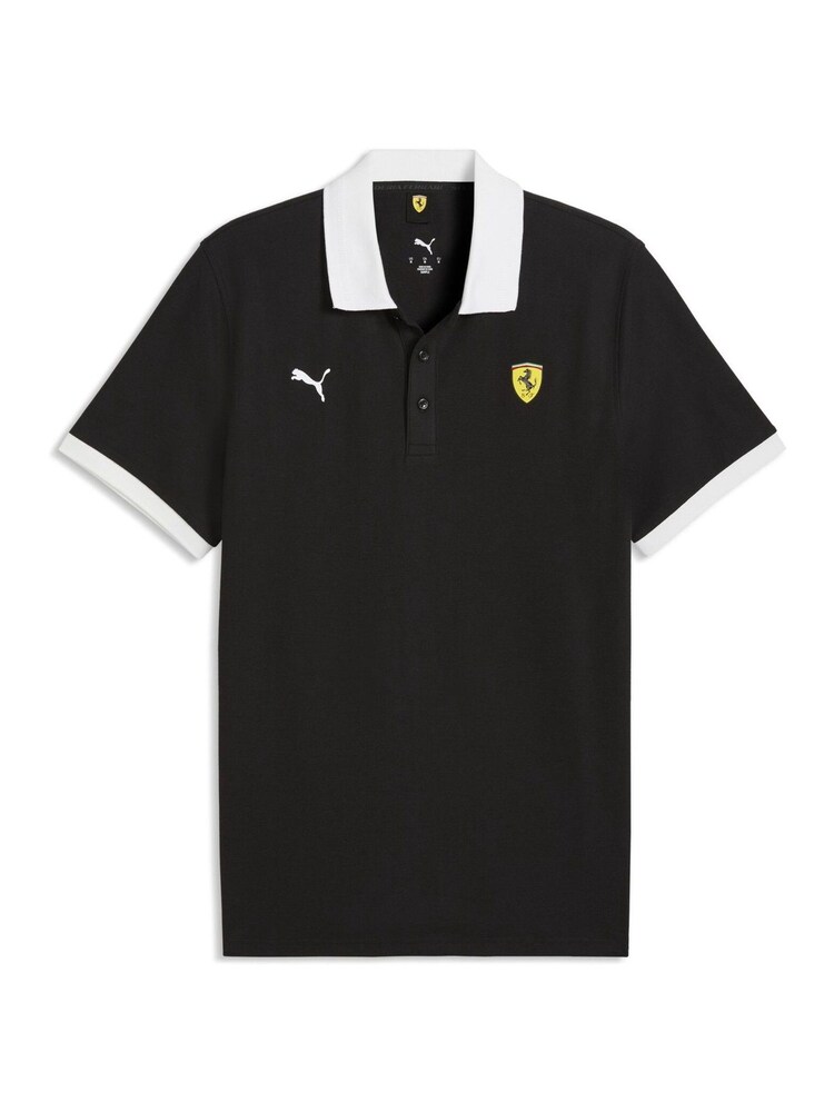 Puma Black Scuderia Ferrari Pique Polo Shirt - Image 1 of 2 Puma Black Scuderia Ferrari Pique Polo Shirt - Image 1 of 2
