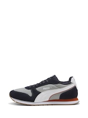 Puma Grey/Navy ST Miler Trainers - Image 2 of 6