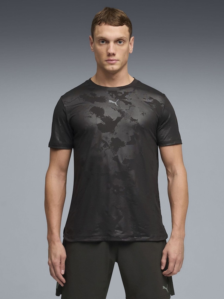 Puma Black Cloudspun Embossed T-Shirt - Image 1 of 5