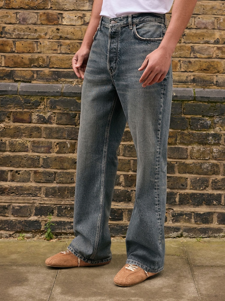 Grey Baggy Flared Jeans - Image 1 of 10